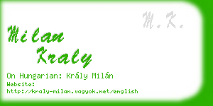 milan kraly business card